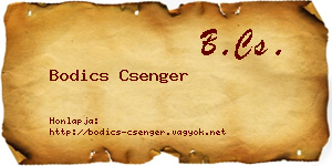 Bodics Csenger névjegykártya